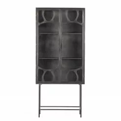 Vitrine Living Antique Rustique Métal Noir Red -Armoires Soldes 1000342085 220401 040 DETAILS P000000001000342085