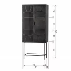 Vitrine Living Antique Rustique Métal Noir Red -Armoires Soldes 1000342085 220401 500 SKETCH DETAILS P000000001000342085 sketch
