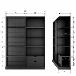 Pin Living Armoire Massif Vogue Red Noir -Armoires Soldes 1000342109 220401 500 SKETCH DETAILS P000000001000342109 sketch