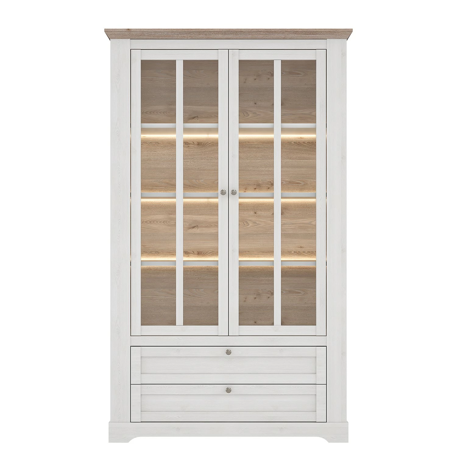 Ridgevalley Vitrine Sandvik - Éclairage inclus Imitation chêne blanc / Imitation chêne Nelson 5 Ridgevalley Vitrine Sandvik - Éclairage inclus Imitation chêne blanc / Imitation chêne Nelson – Image 3