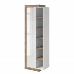 Vitrine Chêne Shipley Imitation Loftscape Brillant Blanc