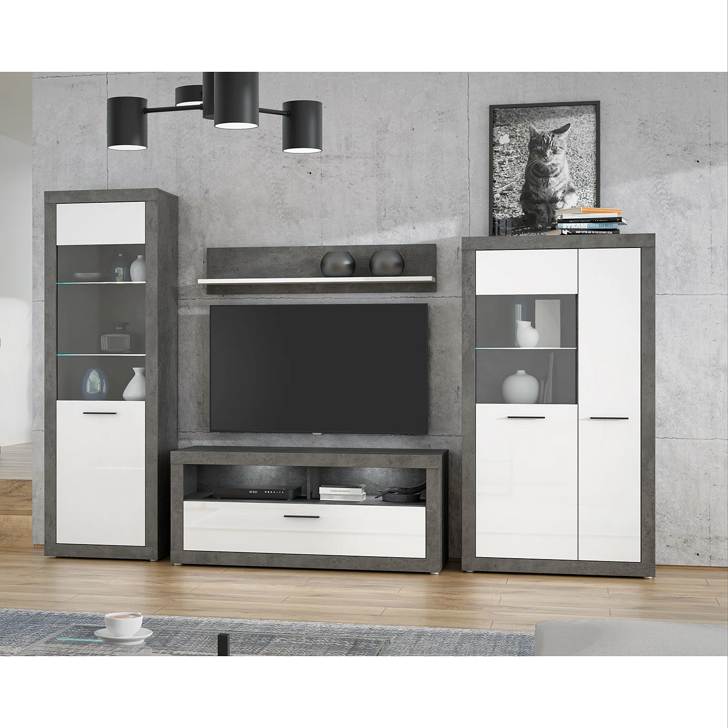 Vitrine Béton Imitation Loftscape Brillant Blanc 6 Vitrine Béton Imitation Loftscape Brillant Blanc – Image 4