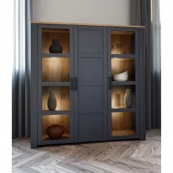 Ridgevalley Vassia Vitrine Ii Imitation Navy Riviera -Armoires Soldes 1000344687 220414 020 MOOD DETAILS P000000001000344687 mood