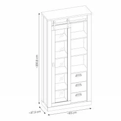 Ridgevalley Pin Vitrine Shutter Imitation -Armoires Soldes 1000348680 220505 500 SKETCH DETAILS P000000001000348680 sketch