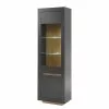 Vitrine Imitation Chêne Anthracite Loftscape Accra