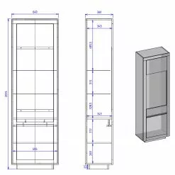 Vitrine Imitation Chêne Anthracite Loftscape Accra -Armoires Soldes 1000348816 220506 500 SKETCH DETAILS P000000001000348816 sketch
