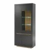 Vitrine Imitation Chêne Anthracite Loftscape Haute Accra -Armoires Soldes 1000348817 220506 010 IMAGE P000000001000348817