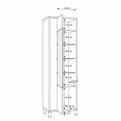 Vallegrande Imitation Pin Des Alpe Vitrine Living Red -Armoires Soldes 1000356707 220603 501 SKETCH DETAILS P000000001000356707 sketch