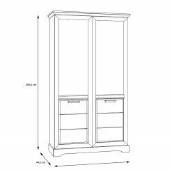 Ridgevalley Vitrine Pin Double Imitation New -Armoires Soldes 1000358000 220616 500 SKETCH DETAILS P000000001000358000 sketch