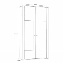 Millquarter Vitrine Ii Imitation Loftscape Blanc Chêne Clair -Armoires Soldes 1000364906 220722 500 SKETCH DETAILS P000000001000364906 sketch