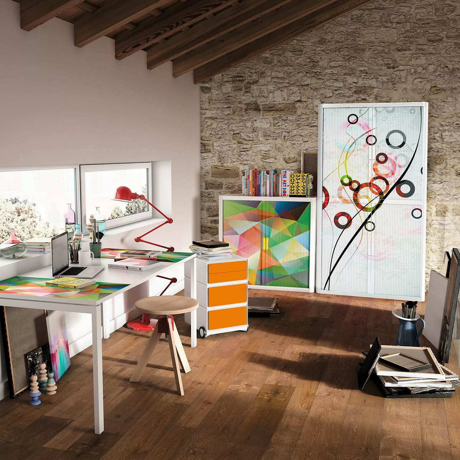Easyoffice By Paperflow Armoire Easyoffice Geometrique Ii 204 Cm Multicolore 4 Easyoffice By Paperflow Armoire Easyoffice Geometrique Ii 204 Cm Multicolore – Image 2