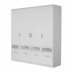 Armoire 181 Cm, 4 Porte Alpin/Verre Bochum Blanc Rauch Blue 22 Armoire 181 Cm, 4 Porte Alpin/Verre Bochum Blanc Rauch Blue -Armoires Soldes bochum drehtuerenschrank kombischrank alpinweiss absetzungen milchglas 1262576