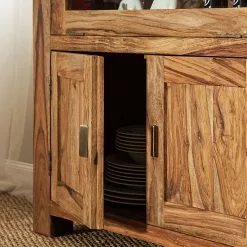 Wolf-Möbel Vaisselier Yoga Naturel Sheesham Massif -Armoires Soldes brotschrank yoga sheesham massiv natur 1416987