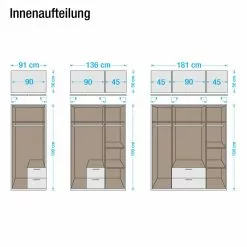 Armoire 3 Porte 136 Cm Métallisé Alpin Gri Blanc Rauch Blue 17 Armoire 3 Porte 136 Cm Métallisé Alpin Gri Blanc Rauch Blue -Armoires Soldes drehtueren kombischrank krefeld alpinweiss grau metallic 1424830