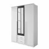Armoire 3 Porte 136 Cm Métallisé Alpin Gri Blanc Rauch Blue -Armoires Soldes drehtueren kombischrank krefeld alpinweiss grau metallic 333739