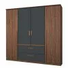 Armoire 181 Cm Largeur Anthracite Foncé Rauch Orange Marron