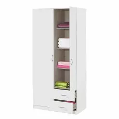 Case Armoire Ii Standard 135 Cm 3 Porte Alpin Blanc Rauch Blue -Armoires Soldes drehtuerenschrank case ii alpinweiss 274279