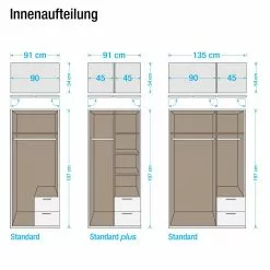 Case Armoire Ii Standard 135 Cm 3 Porte Alpin Blanc Rauch Blue -Armoires Soldes drehtuerenschrank case ii alpinweiss 329351