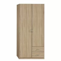 Case Armoire Ii Standard 135 Cm 3 Porte Imitation Chêne De Sonoma Rauch Blue -Armoires Soldes drehtuerenschrank case ii sonoma eiche dekor 274406