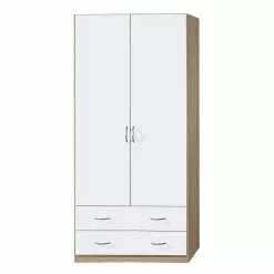 Blanc Alpin Armoire Case Iv 181 Cm 4 Porte Imitation Chêne De Sonoma Rauch Blue -Armoires Soldes drehtuerenschrank case iv alpinweiss sonoma eiche dekor 270457