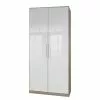 Wimex Armoire 2 Porte Imitation Wit Blanc -Armoires Soldes drehtuerenschrank claudine 2 tuerig perlglanz softwhite eiche saegerau 1381002