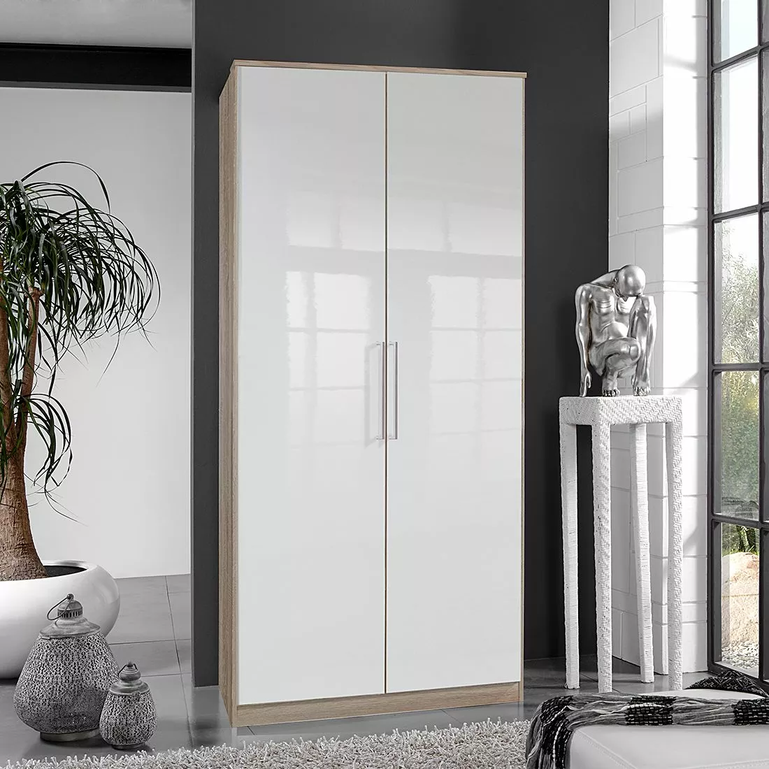 Wimex Armoire 2 Porte Imitation Wit Blanc 4 Wimex Armoire 2 Porte Imitation Wit Blanc – Image 2
