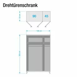 Falun Armoire 136 Cm Rauch Orange -Armoires Soldes drehtuerenschrank falun alpinweiss esche coimbra 136 cm 3 tuerig ohne spiegeltuer en 4798112