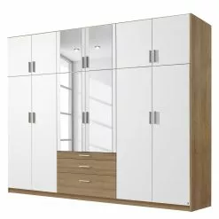 Rauch Orange Armoire 271 Cm Imitation Chêne De Sonoma Miroir Alpin Hildesheim Blanc