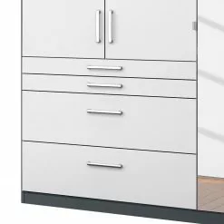 Armoire Homburg Ii Largeur 136 Cm Miroir Porte Métallisé Gri Rauch Blue -Armoires Soldes drehtuerenschrank homburg ii graumetallic 136 cm 3 tuerig mit spiegeltuer en 4504140