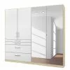 Armoire Homburg Ii 181 Cm : Largeur Imitation Miroir Blanc Rauch Blue -Armoires Soldes drehtuerenschrank homburg ii weiss eiche sonoma dekor 181 cm 4 tuerig mit spiegeltuer en 4504416