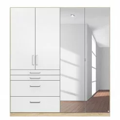Armoire Homburg Ii 181 Cm : Largeur Imitation Miroir Blanc Rauch Blue 15 Armoire Homburg Ii 181 Cm : Largeur Imitation Miroir Blanc Rauch Blue -Armoires Soldes drehtuerenschrank homburg ii weiss eiche sonoma dekor 181 cm 4 tuerig mit spiegeltuer en 4504424