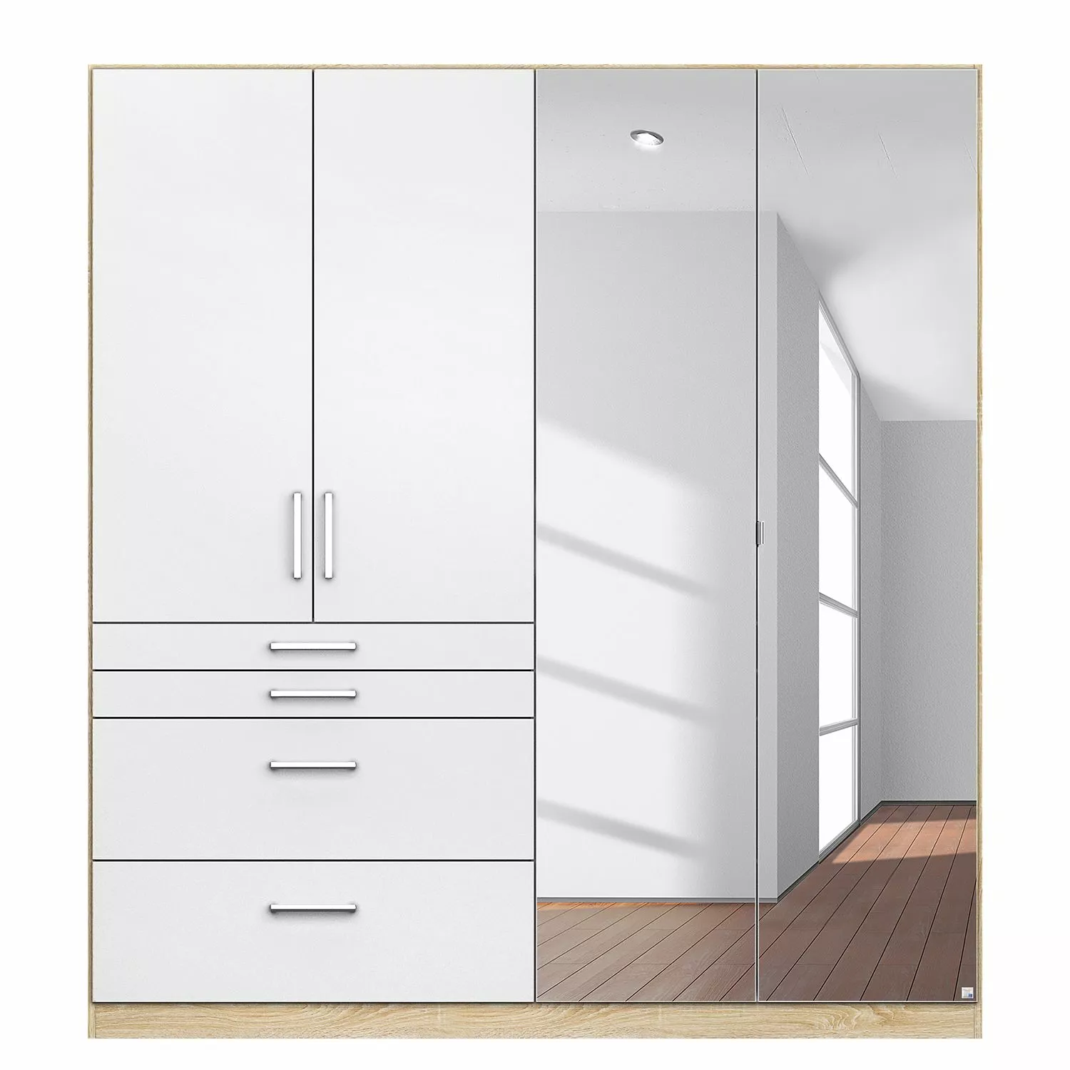 Armoire Homburg Ii 181 Cm : Largeur Imitation Miroir Blanc Rauch Blue 6 Armoire Homburg Ii 181 Cm : Largeur Imitation Miroir Blanc Rauch Blue – Image 4