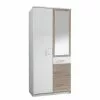 Blanc Alpin Wimex Julan I Armoire Miroir Imitation Pivotante -Armoires Soldes drehtuerenschrank julan i alpinweiss eiche saegerau dekor mit spiegeltuer en 3607025