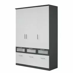 Armoire 4 Porte 181 Cm Métallisé Alpin Gri Blanc Rauch Blue