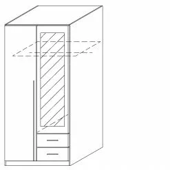 Armoire 91 Cm Imitation Miroir Chêne De San Remo Alpin Krefeld Blanc Rauch Blue -Armoires Soldes drehtuerenschrank krefeld mit spiegel kernnuss dekor grau metallic 1422140