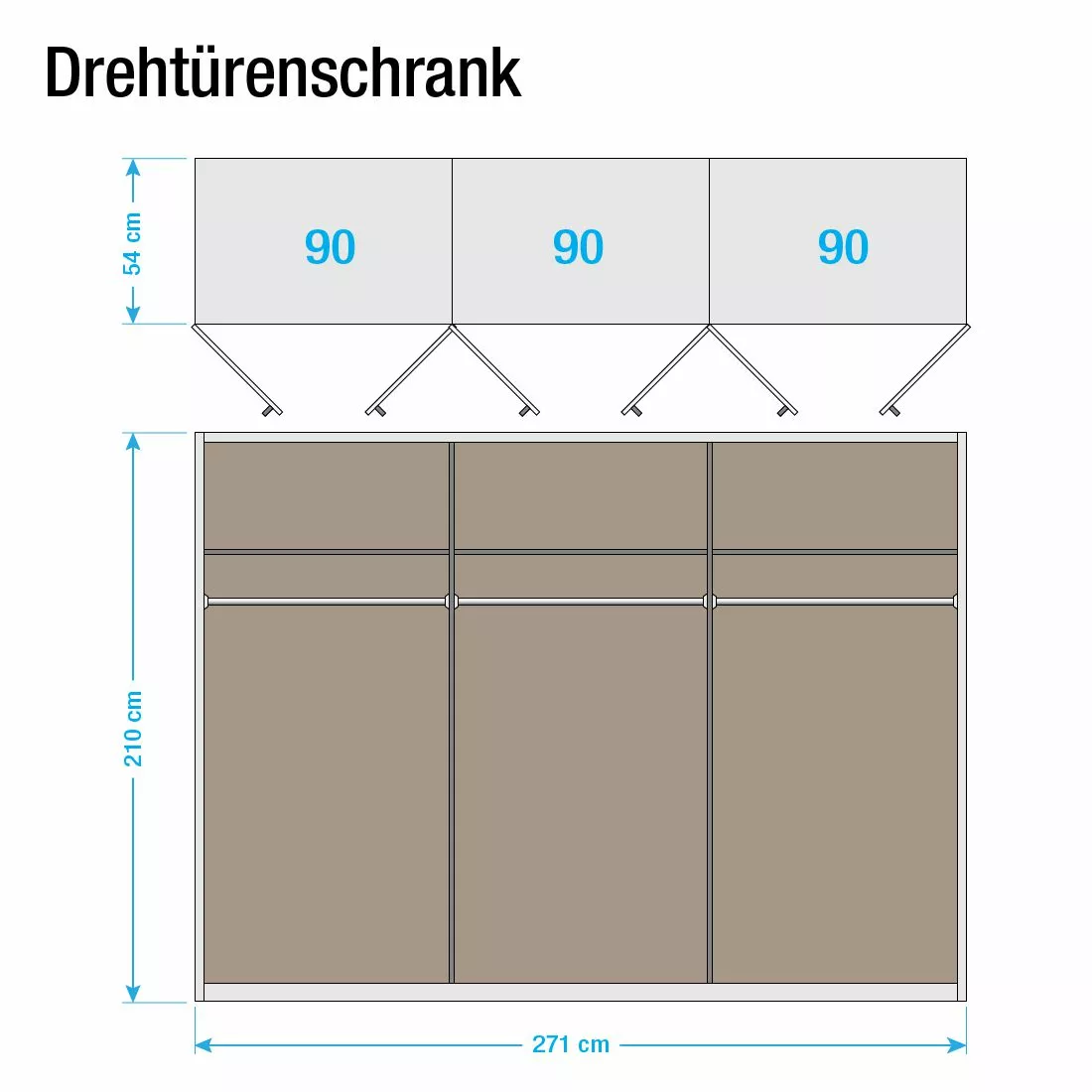 Lorca Armoire 271 Cm Largeur Alpin Brillant Blanc Rauch Blue 6 Lorca Armoire 271 Cm Largeur Alpin Brillant Blanc Rauch Blue – Image 4