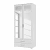 Armoire 2 85 Cm Pivotante Rauch Blue -Armoires Soldes drehtuerenschrank rasant alpinweiss 85 cm 2 tuerig mit 2 schubladen 2 spiegeltueren 2595730