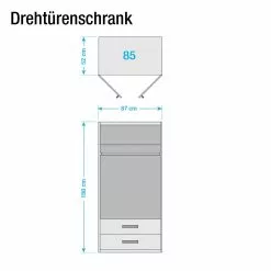Armoire : Largeur 85 Cm 2 Alpin Anthracite Blanc Rauch Blue -Armoires Soldes drehtuerenschrank rasant extra alpinweiss anthrazit 85 cm 2 tuerig mit 2 schubladen 2 spiegeltueren 2561410