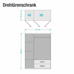 Armoire 127 Cm Imitation Alpin Blanc Rauch Blue -Armoires Soldes drehtuerenschrank rasant extra alpinweiss eiche sonoma dekor 127 cm 3 tuerig 2 spiegeltueren 2560470