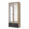 Armoire Anthracite 2 85 Cm Imitation Rauch Blue -Armoires Soldes drehtuerenschrank rasant extra anthrazit eiche sonoma dekor 85 cm 2 tuerig mit 2 schubladen 2 spiegeltueren 2553518