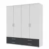 Armoire Rasant-Extra I 168 Cm Miroir Alpin Anthracite Blanc Rauch Blue -Armoires Soldes drehtuerenschrank rasant extra i alpinweiss anthrazit 168 cm 4 tuerig ohne spiegeltuer en 2670462