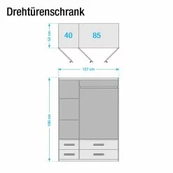 Armoire Rasant-Extra I 127 Cm Imitation Alpin Blanc Rauch Blue -Armoires Soldes drehtuerenschrank rasant extra i alpinweiss eiche sonoma dekor 127 cm 3 tuerig 1 spiegeltuer 2671078