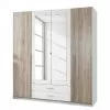 Wimex Vêtement Armoire : Largeur 180 Cm -Armoires Soldes drehtuerenschrank salta alpinweiss eiche saegerau dekor 334297