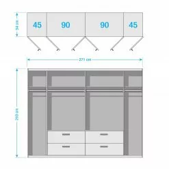 Armoire Alpin Minéral Gri Blanc Rauch Blue -Armoires Soldes drehtuerenschrank siegen alpinweiss steingrau 5012020