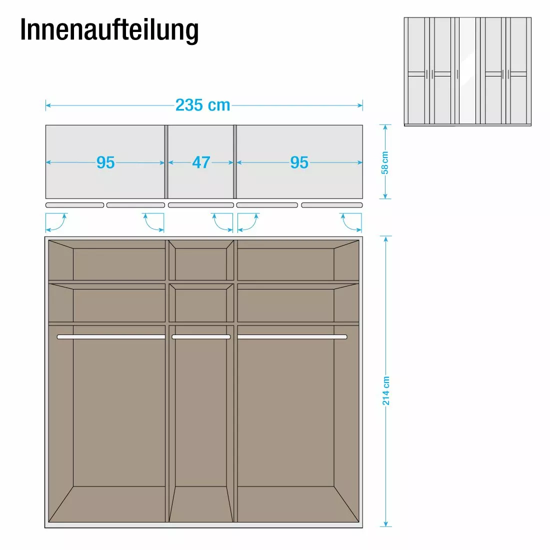 Rauch Armoire Miroir Sitara Ii 235 Cm 5 Porte Orange 13 Rauch Armoire Miroir Sitara Ii 235 Cm 5 Porte Orange – Image 11