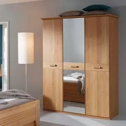 Armoire 197 Cm 3 Largeur Hauteur 142 Cm Corniche Rauch Orange -Armoires Soldes drehtuerenschrank valerie erle teilmassiv 201 cm mit kranzblende 2284822