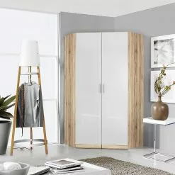 Armoire Brillant Imitation Blanc Rauch Blue -Armoires Soldes eckschrank celle eiche sonoma dekor hochglanz weiss 2110102