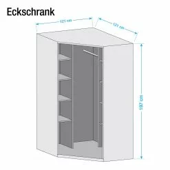 Kiydoo Blanc Alpin Armoire I 197 Cm -Armoires Soldes eckschrank kiydoo i alpinweiss 197 cm 4613964