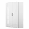 Kiydoo Armoire I 197 Cm Alpin Brillant Blanc -Armoires Soldes eckschrank kiydoo inkl ausgleichsleisten ii hochglanz weiss alpinweiss 197 cm 4549424