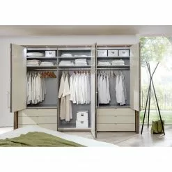 Wiemann Armoire Loft Iii Imitation Magnolia -Armoires Soldes falttuerenschrank loft 300 cm 3 tyrig 6 schubladen 5041644